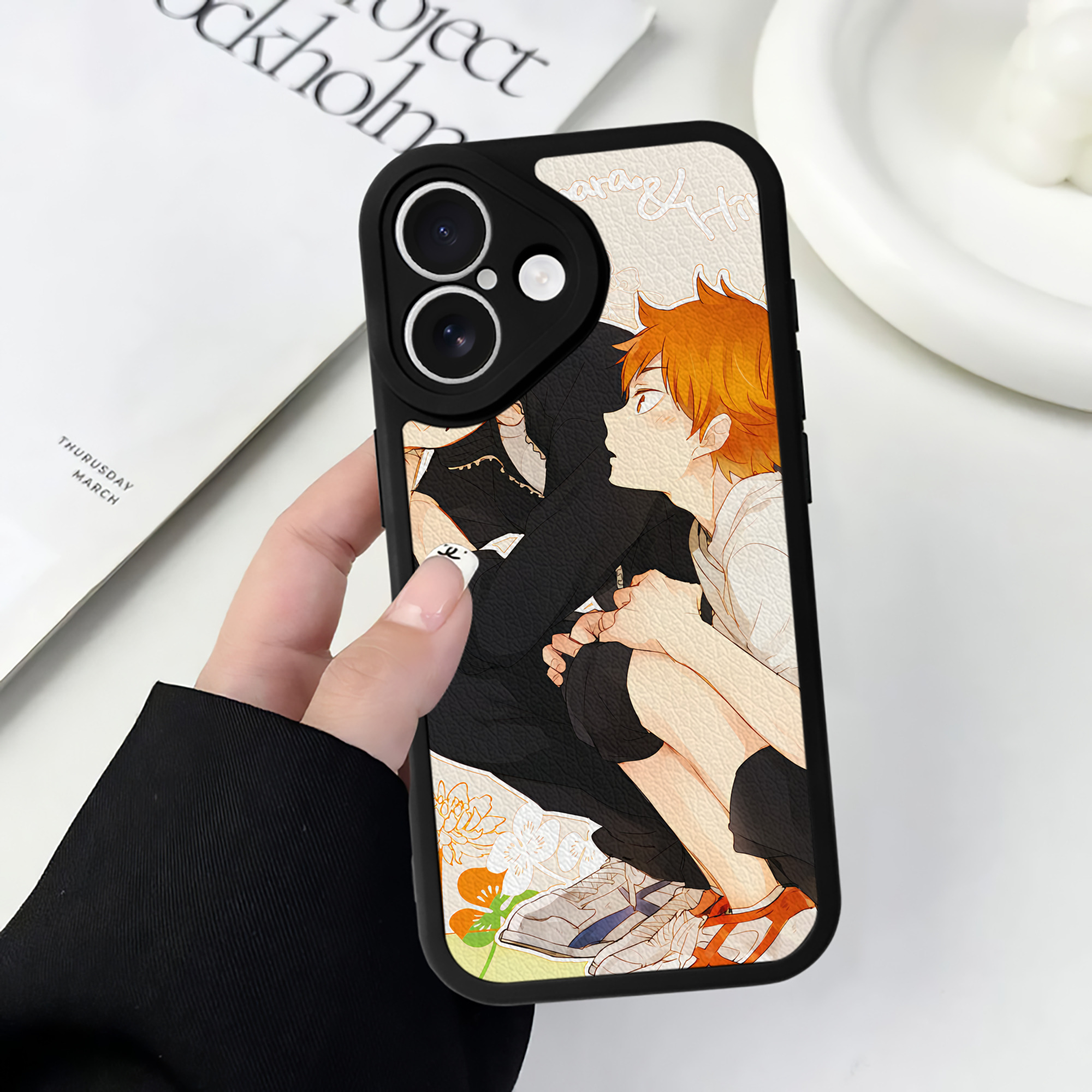 （画像用） ハイキュー!! Haikyu!! 【iPhone 16シリーズ対応】シリコンスマホケース（レザー調） 材質：シリコン